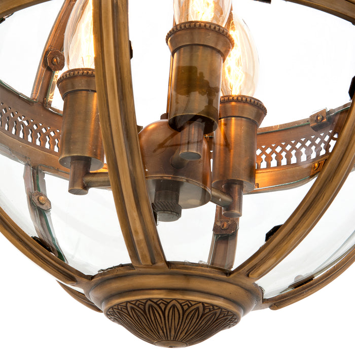 Lampa wisząca Eichholtz Residential, postarzane mosiężne wykończenie, ø 30 cm