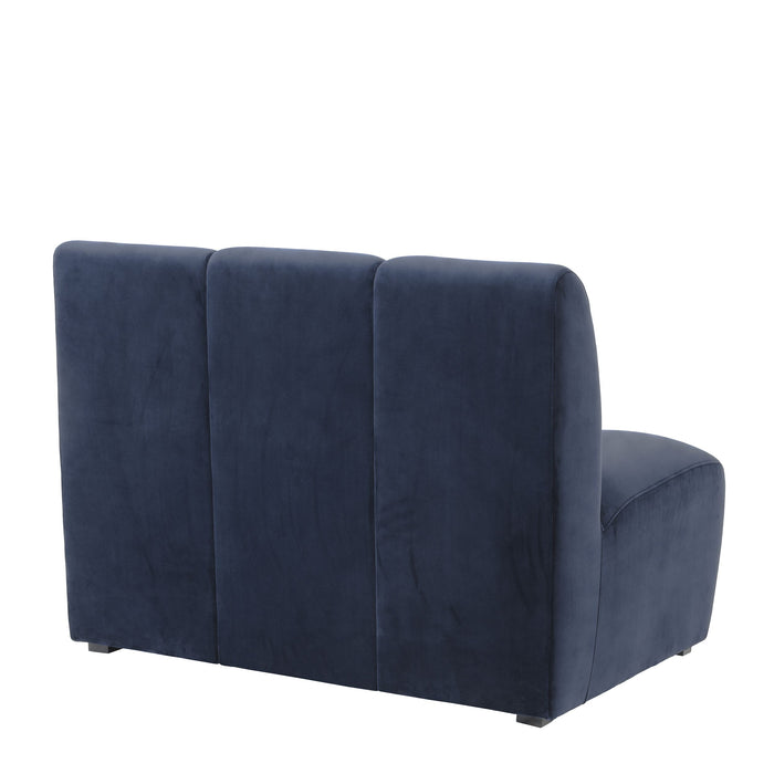 Segmentowa sofa Eichholtz Lando straight, w tkaninie Savona midnight blue velvet