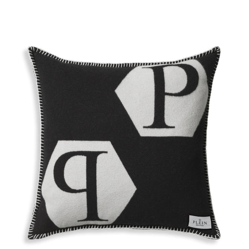 Poduszka Philipp Plein logo Black 65 x 65