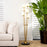 Antique brass finish | white glass | black marble base