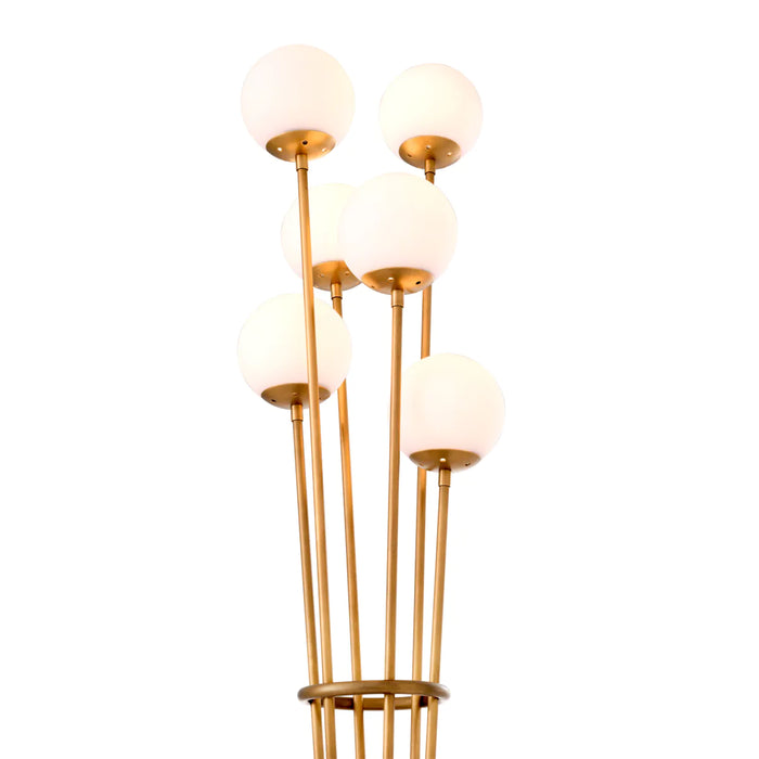 Antique brass finish | white glass | black marble base