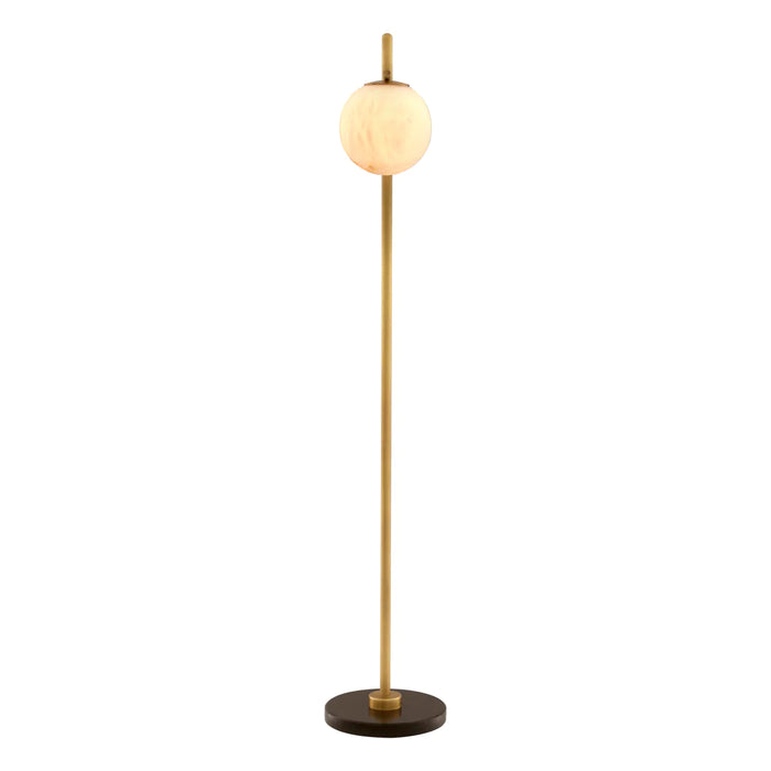 Antique brass finish | alabaster | black marble base