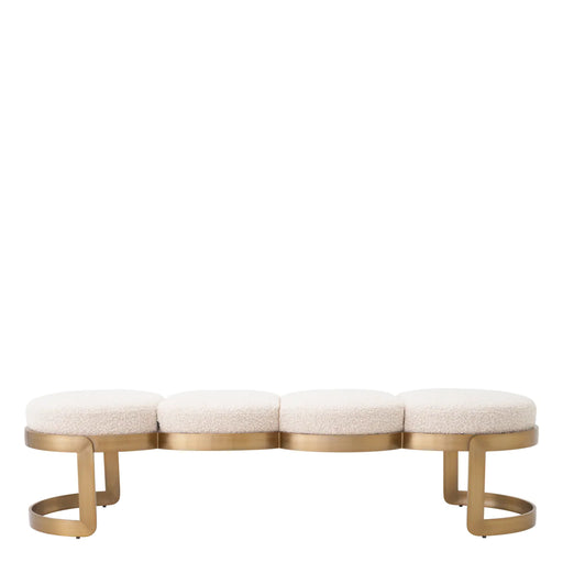 Ławka Eichholtz Newport w tkaninie Bouclé Craem