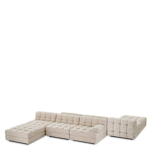 Segmentowa sofa Eichholtz Dean left w tkaninie Skyward sand