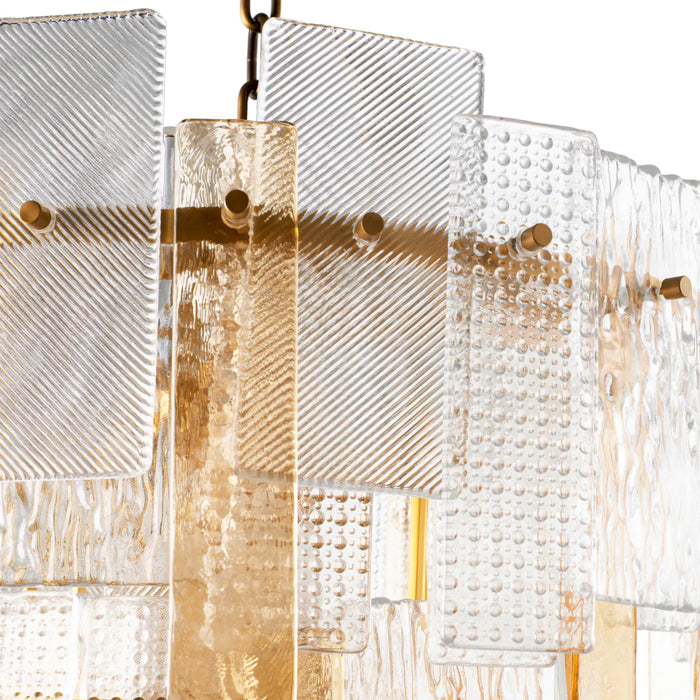 Textured glass | antique brass finish 