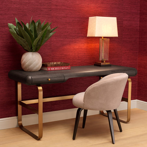 Vintage brass finish | handblown glass | black granite base