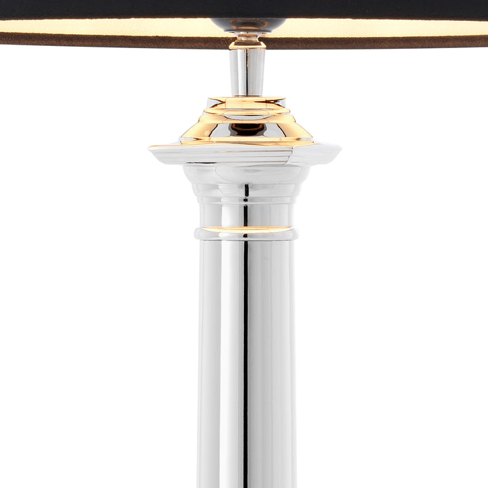 Lampa stołowa Eichholtz Cologne L, niklowane wykończenie, zawiera klosz