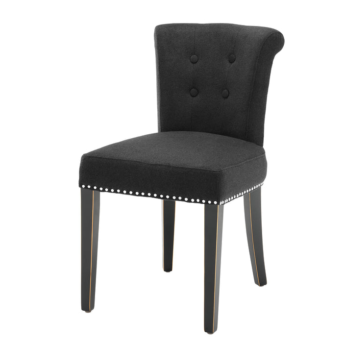Krzesło stołowe Eichholtz Key Largo, czarny kaszmir