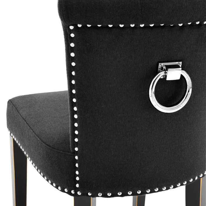 Krzesło stołowe Eichholtz Key Largo, czarny kaszmir