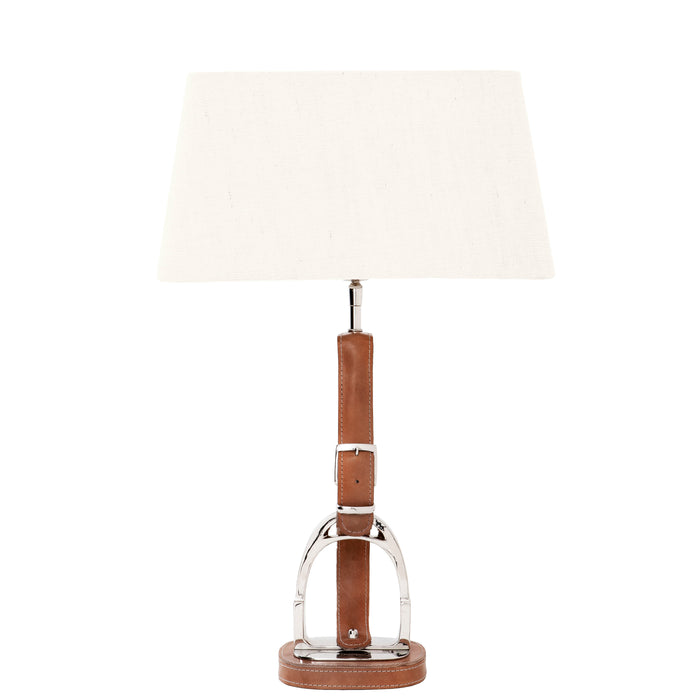 Lampa stołowa Eichholtz Olympia Equestrian, garbowana skóra, nikiel, zawiera klosz SUMMER SALE