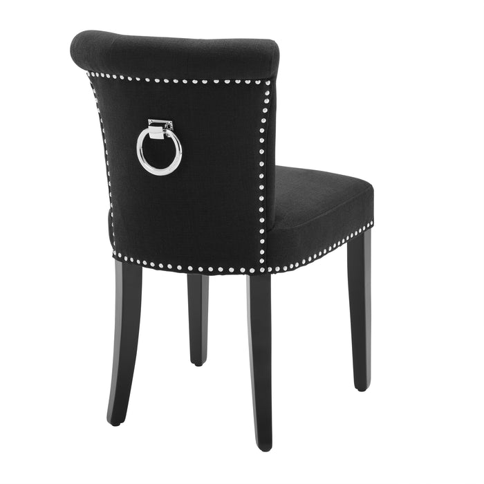 Krzesło stołowe Eichholtz Key Largo, czarny len
