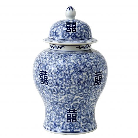 Waza Eichholtz Glamour, chińska błękitna ceramika, XL OUTLET