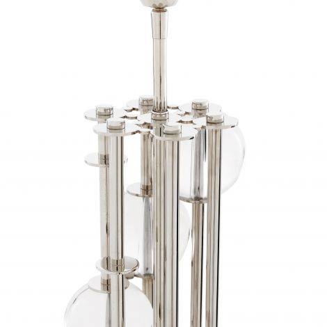 Lampa stołowa Eichholtz Lorenzo, niklowane wykończenie, zawiera czarny klosz
