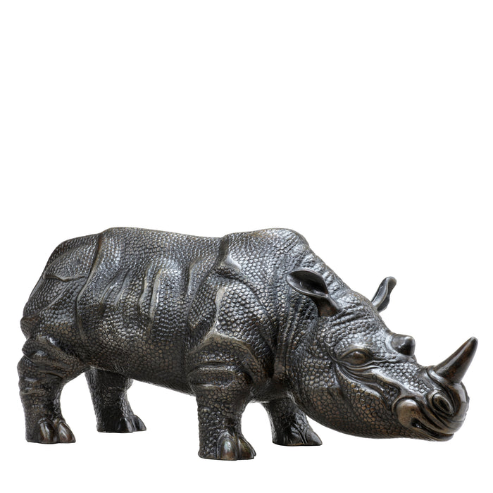 Figurka Rhinoceros, wykończenie w brązie z refleksami, zestaw 2 szt.
