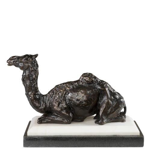 Figurka Camel, wykończenie w brązie z refleksami, na marmurowej podstawie