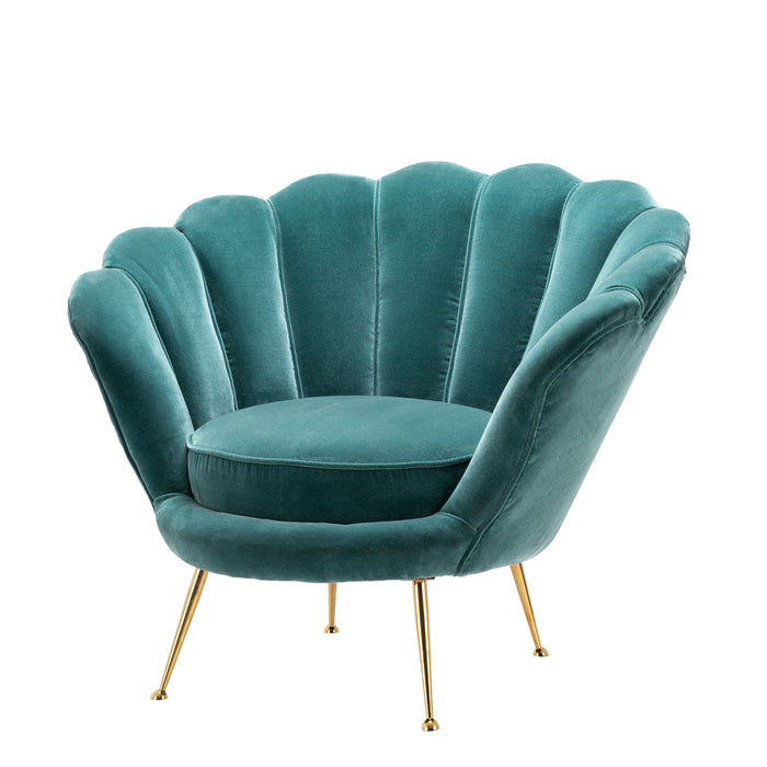 Fotel Eichholtz Trapezium, w kolorze cameron deep turquoise