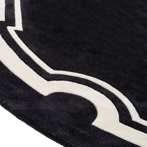 Dywan Eichholtz Palazzo, ø 280 cm, czarny i złamana biel