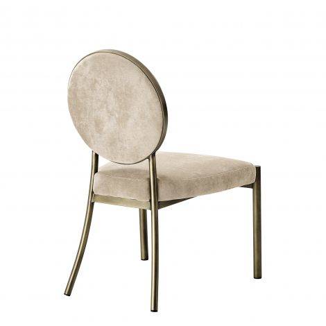 Krzesło stołowe Eichholtz Scribe, ciemny mosiądz, surowy aksamit