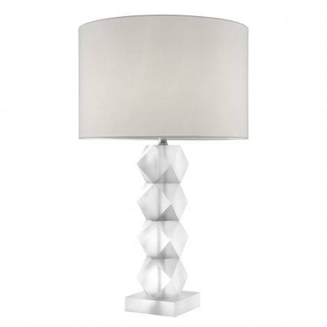 Lampa stołowa Eichholtz Whealon, matowy kryształ, zawiera klosz
