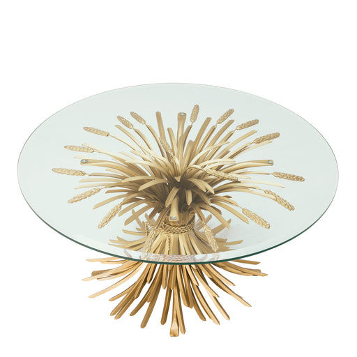 Stolik kawowy Eichholtz Bonheur, postarzane złote wykończenie