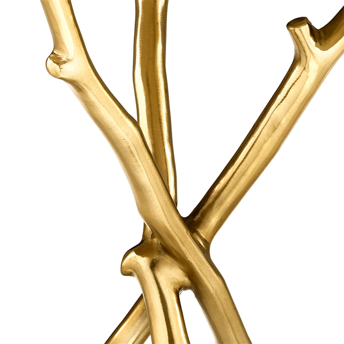 Stolik boczny Eichholtz Westchester, złote wykończenie, blat z marmuru