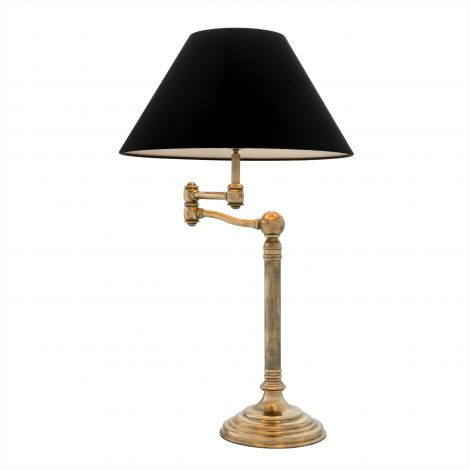 Lampa stołowa Eichholtz Regis, mosiężne wykończenie vintage, zawiera klosz