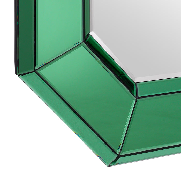 Lustro Eichholtz le Sereno, zielone szkło lustrzane, 80 x 106 cm
