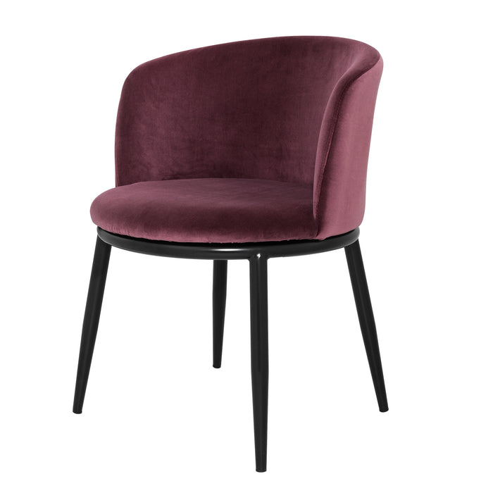 Krzesło stołowe Eichholtz Filmore, w kolorze cameron purple, zestaw 2 szt.