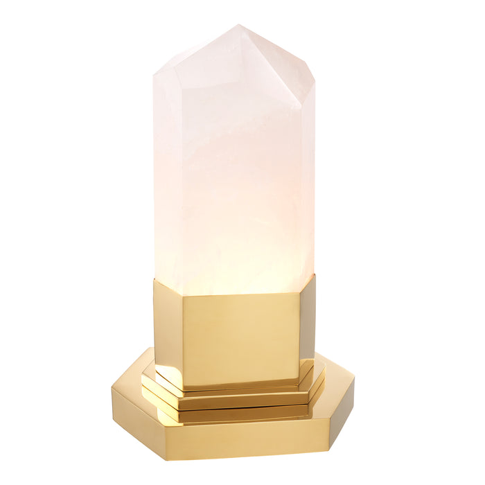 Lampa stołowa Eichholtz Rock, krzyształ, złote wykończenie