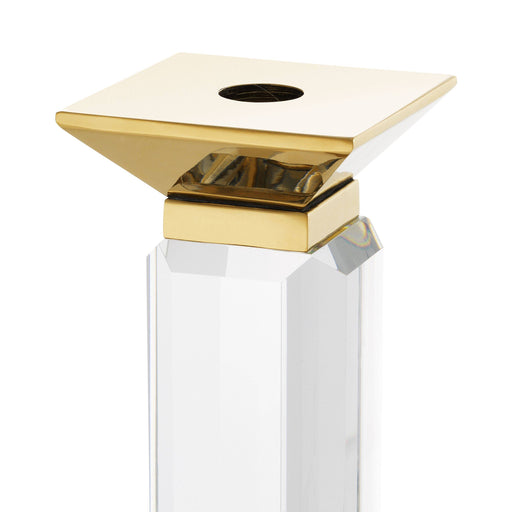 Świecznik Eichholtz Livia, złote wykończenie, przejrzysty, zestaw 3 szt.