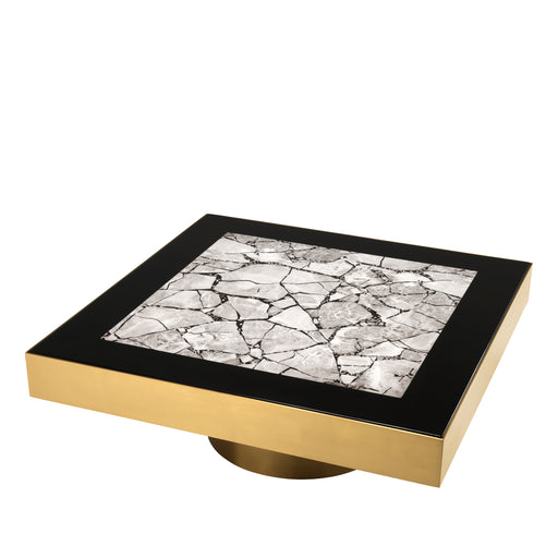 Stolik kawowy Eichholtz Tatler, szczotkowane mosiężne wykończenie