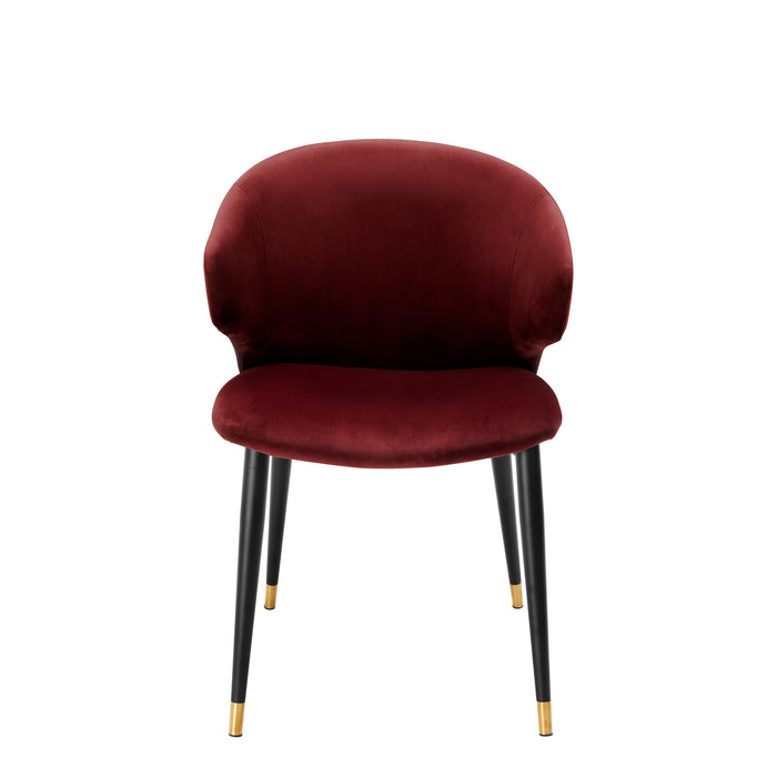 Krzesło stołowe Eichholtz Volante, z podłokietnikiem, aksamit w kolorze roche bordeaux