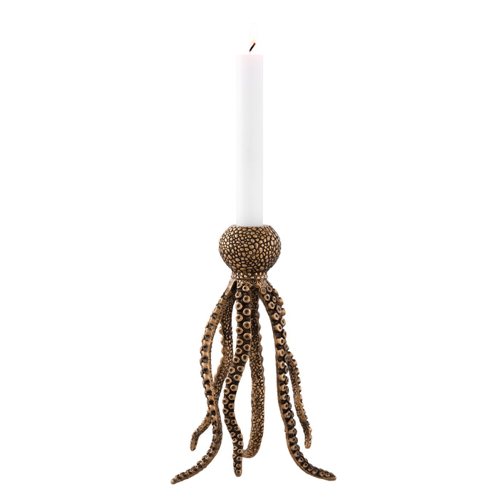 Świecznik Eichholtz Octopus, mosiężne wykończenie vintage
