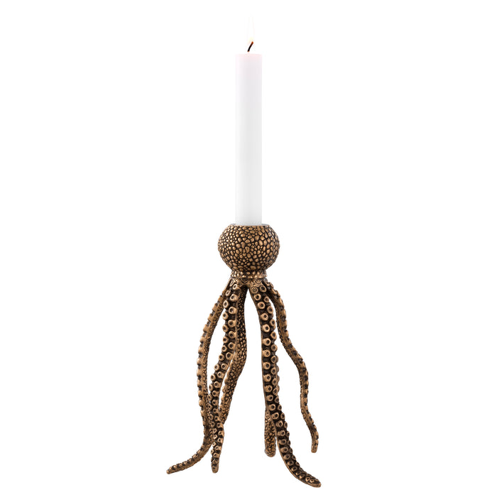 Świecznik Eichholtz Octopus, mosiężne wykończenie vintage