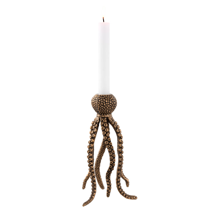 Świecznik Eichholtz Octopus, mosiężne wykończenie vintage