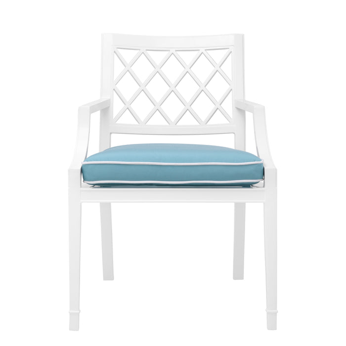 Krzesło stołowe Eichholtz Paladium, z podłokietnikiem, w kolorze outdoor white