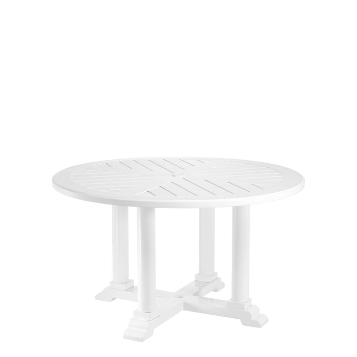 Stół jadalniany Eichholtz Bell Rive, ø 130 cm, w kolorze outdoor white