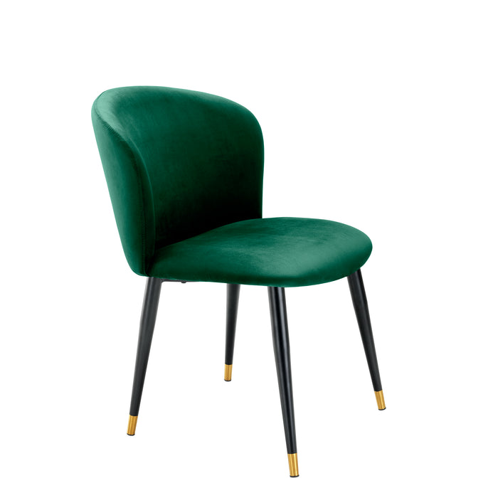 Krzesło stołowe Eichholtz Volante, aksamit w kolorze roche dark green