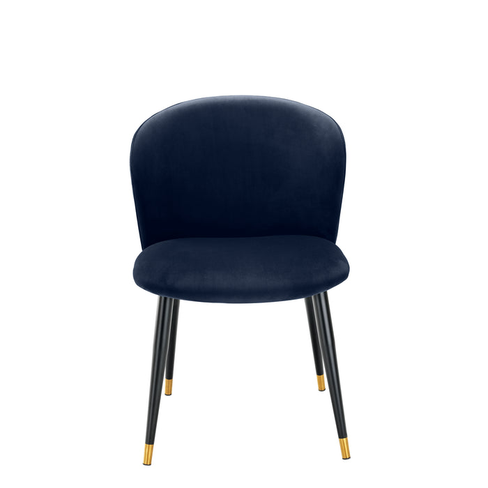 Krzesło stołowe Eichholtz Volante, aksamit w kolorze savona midnight blue