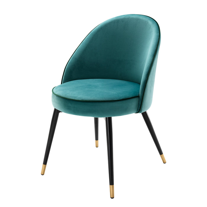 Krzesło stołowe Eichholtz Cooper, aksamit w kolorze roche turquoise, zestaw 2 szt.