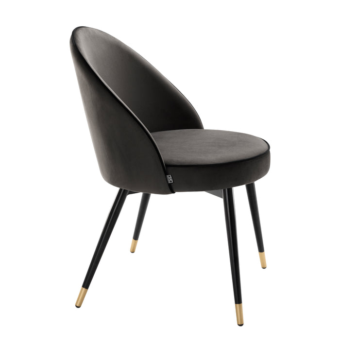 Krzesło stołowe Eichholtz Cooper, w kolorze roche dark grey, zestaw 2 szt.
