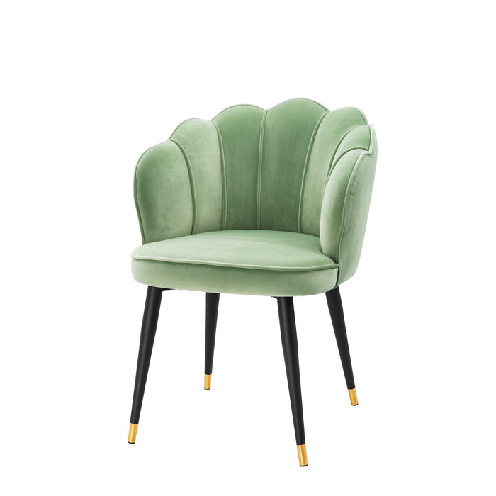 Krzesło stołowe Eichholtz Bristol, aksamit w kolorze savona pistache green