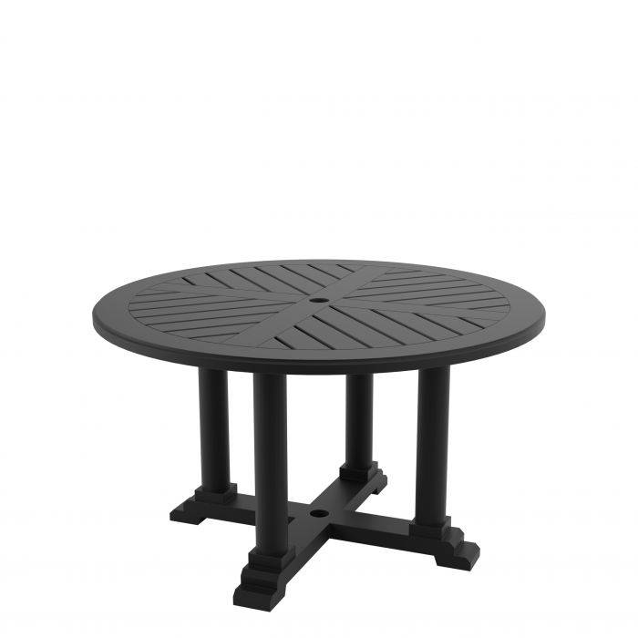Stół jadalniany Eichholtz Bell Rive, ø 130cm, w kolorze outdoor matte black