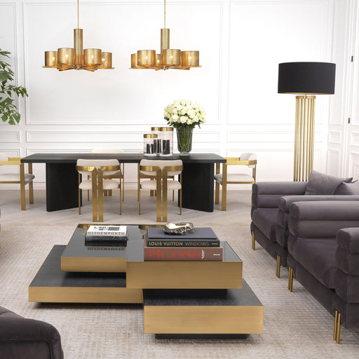 Antique brass finish | black marble base