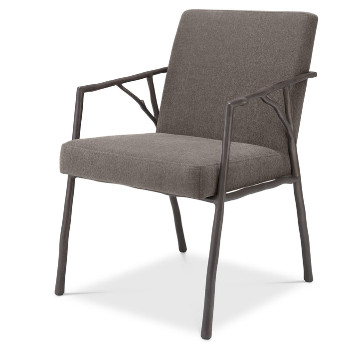 Krzesło do jadalni Eichholtz Antico, w tkaninie Abrasia grey brown