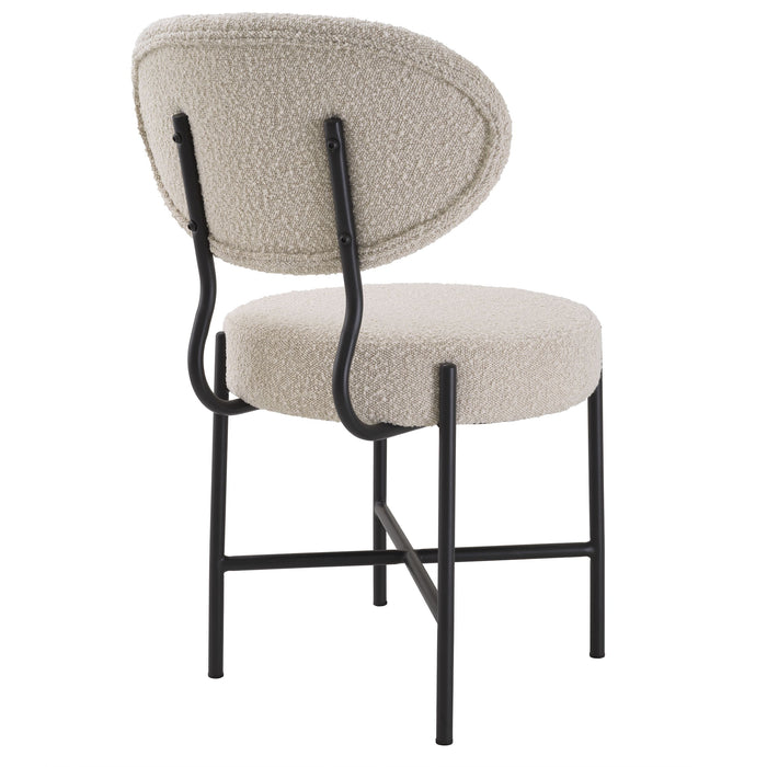 Krzesło do jadalni Eichholtz Vicq zestaw 2 sztuk, w tkaninie Bouclé cream