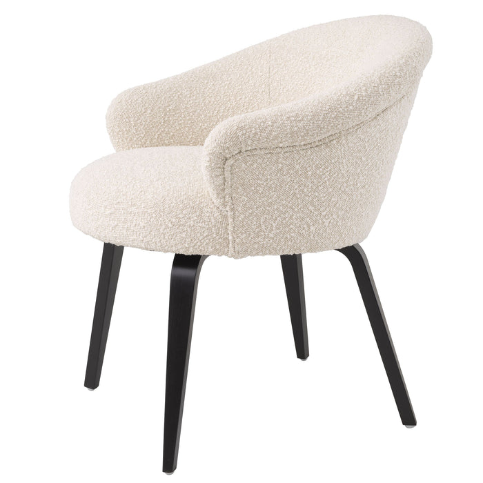 Krzesło Eichholtz Moretti do jadalni w tapicerce Bouclé cream