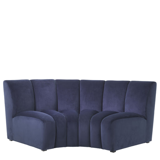Segmentowa sofa Eichholtz Lando corner, w tkaninie Savona midnight blue velvet