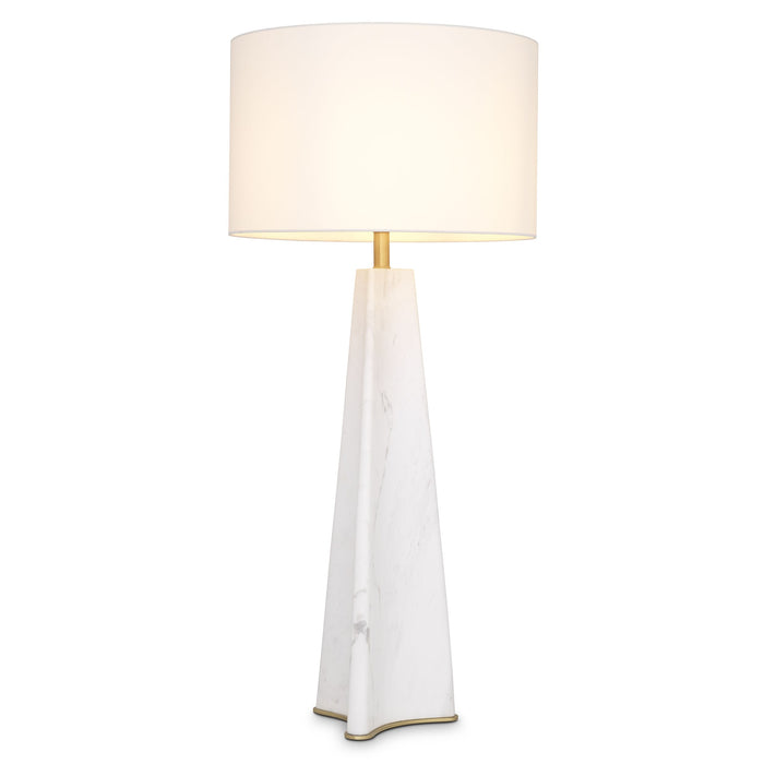 Marmurowa biała lampa stołowa Eichholtz Benson