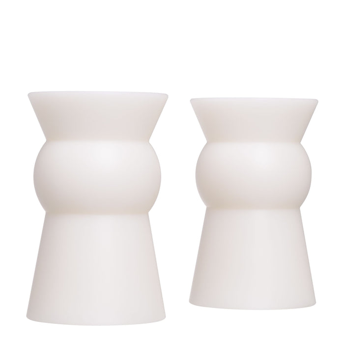 Biały świecznik na tealighty Eichholtz Arto S, zestaw 2 sztuk